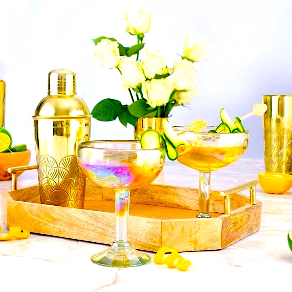 🍁2/$30 NEW GOLD COCKTAIL MIXER Shaker from India
